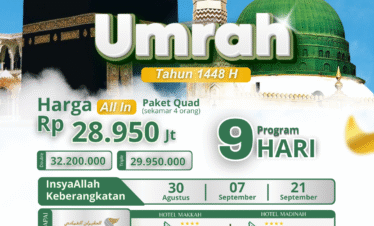 UMROH REGULER AGUSTUS DAN SEPTEMBER 2026 PROGRAM 9 HARI BY OMAN AIR