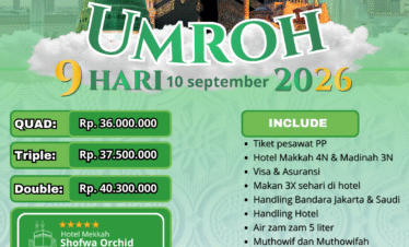 UMROH REGULER SEPTEMBER 2026 – PROGRAM 9 HARI